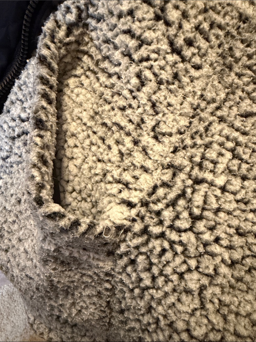 Free Country Black Quilted Hooded Puffer with Gray Sherpa Lining - Picture 5 of 6